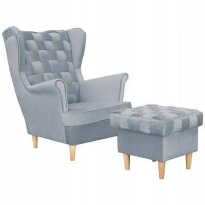 Carol Wing Chair with Footrest Scandinavian Light Steel