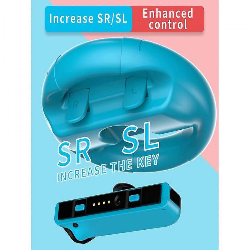 2 PCS Grips for Joy Con and 2 PCS Steering Wheel Compatible with Nintendo Switch Wheel, Family Sports Party Pack Accessories Compatible with Switch / 