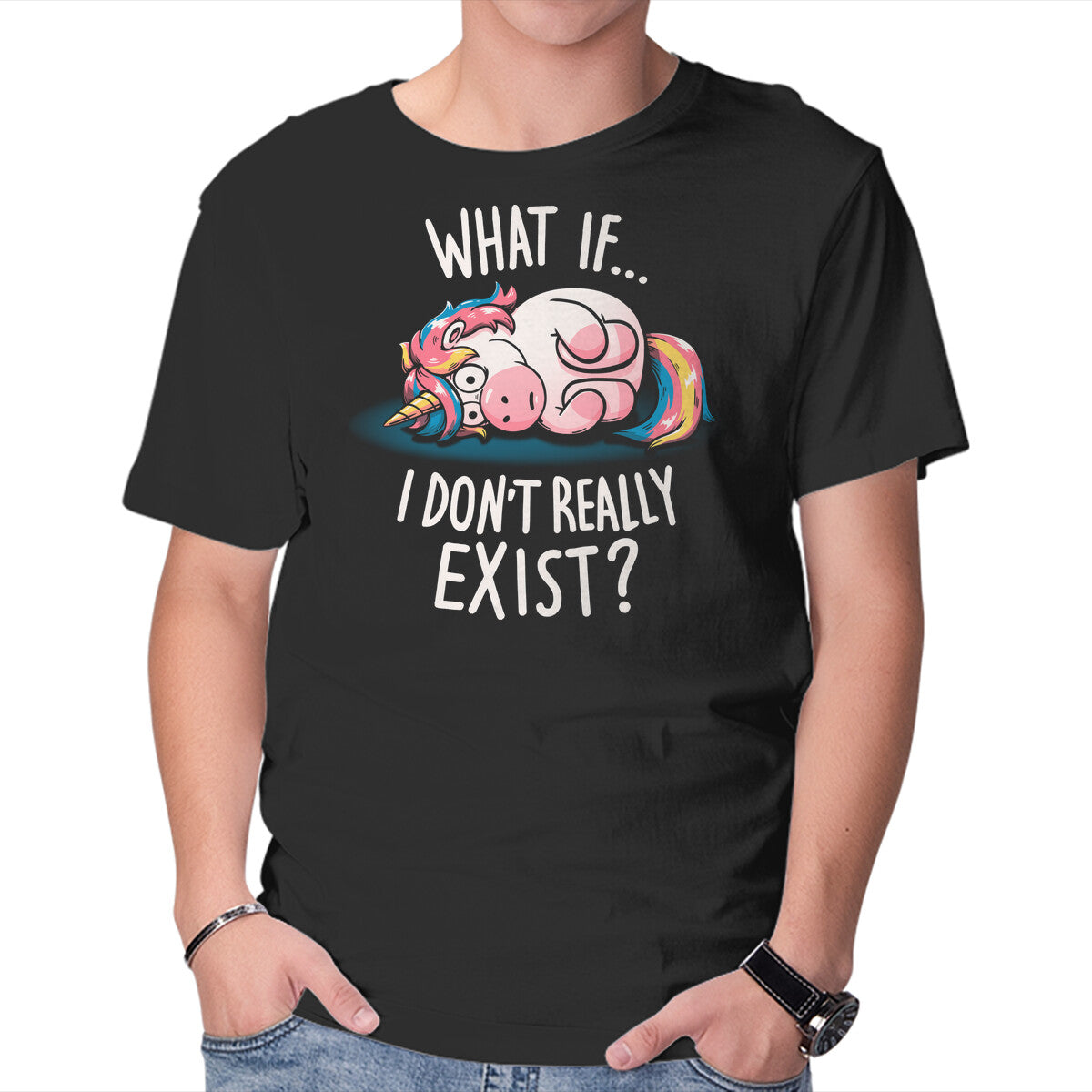 Unisex Crew Neck T-Shirt What If I Don t Exist Graphic Short Sleeve Casual Tee S