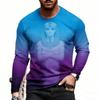 Spring Egyptian Culture Print Pullover Europe America Fashion Men's T-shirt Comfortable Men's Long Sleeve T-shirt Outdoor Oversized Tees Top