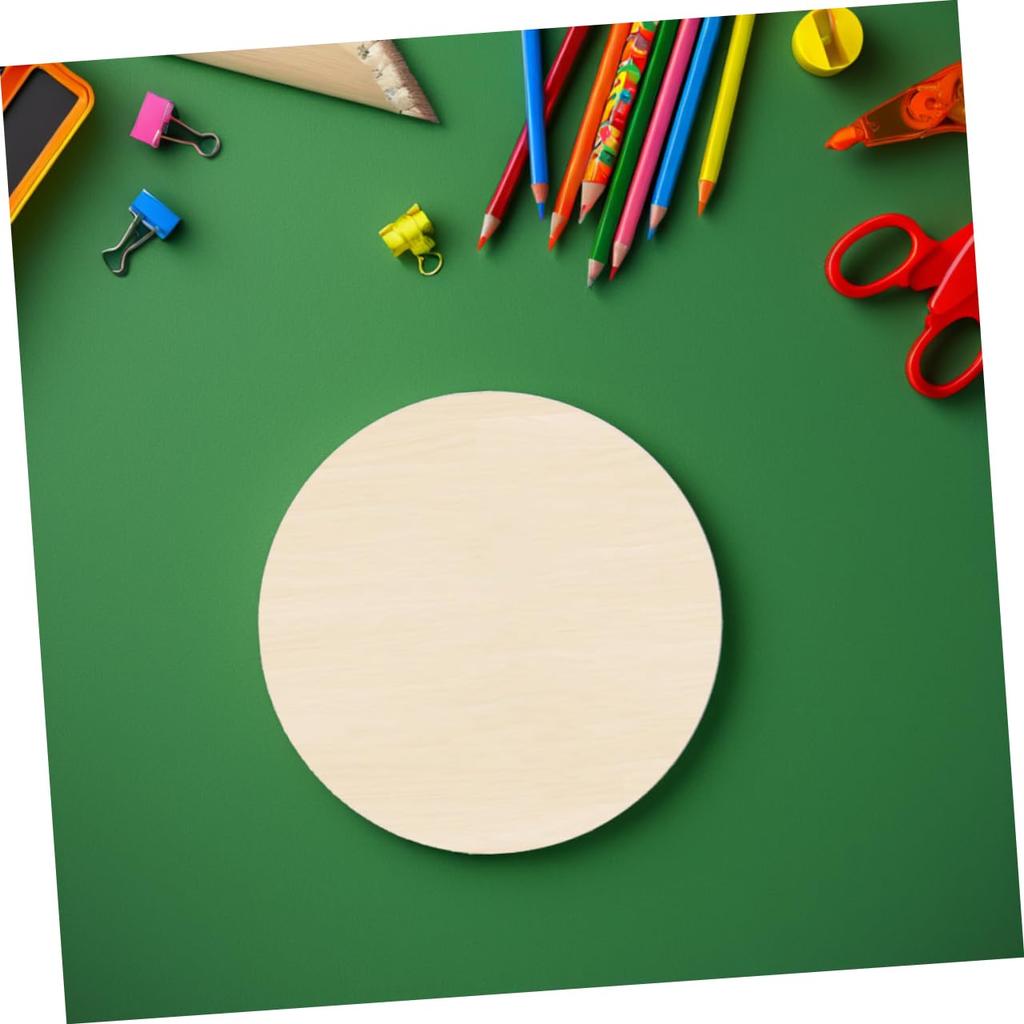 KALLORY Round Wooden Boards, 25cm, Set of 5, Wooden Plates, Round Wood, DIY Crafts, Handmade, Tole Painting, Signs, Trivets, Materials, Handmade Art