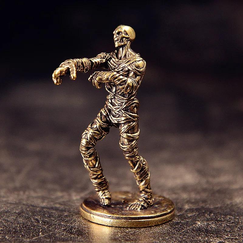 copper Solid Death Zombies Small Statue Vintage Characters Miniatures Figurines Desktop Decorations Crafts Home Decors Ornaments