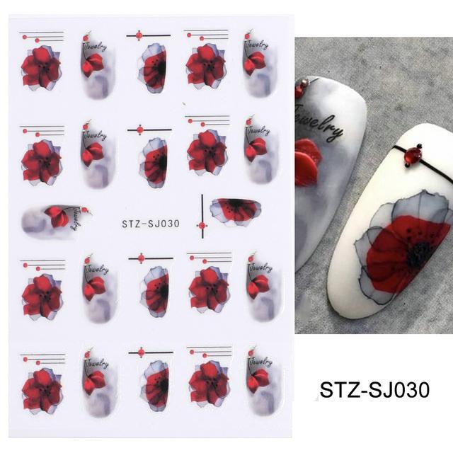 

3D осінні наклейки для нігтів Листове золото Бавовна Квіти Трансферні наклейки Клей для нігтів Слайдери Манікюр 2023 Осінні прикраси TRSTZ-SJ STZ-SJ030