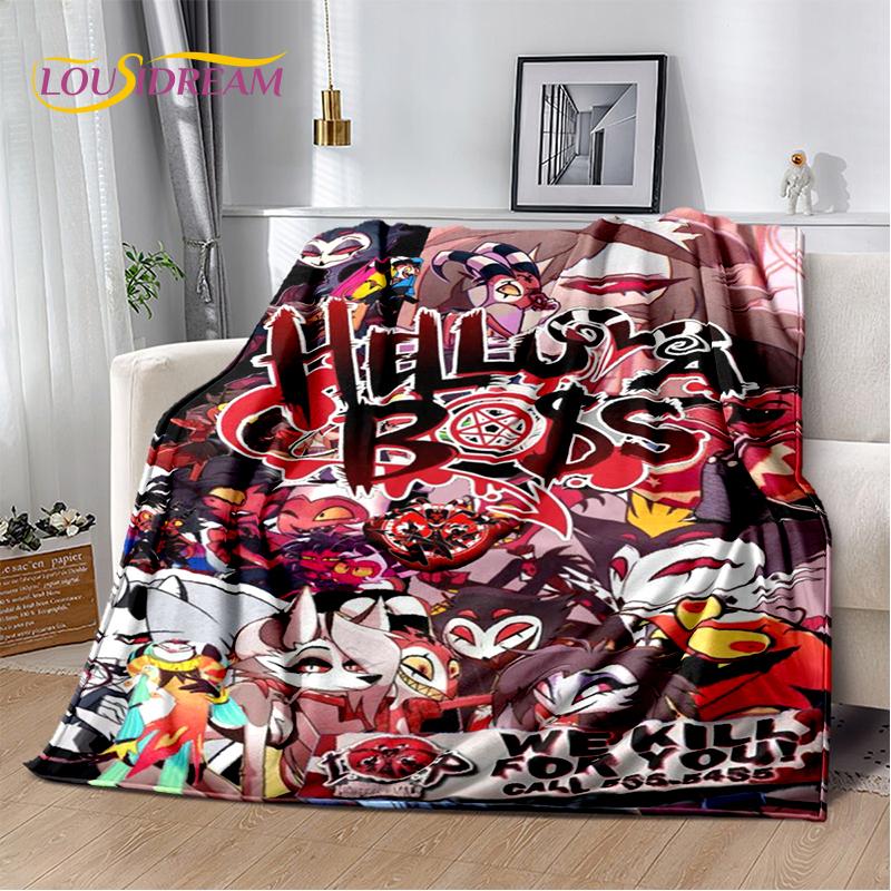 2025 H-Helluva Boss Blitzo Cartoon Soft Blanket,Soft Throw Blanket for Home Bedroom Bed Sofa Picnic Travel Cover Child Gift