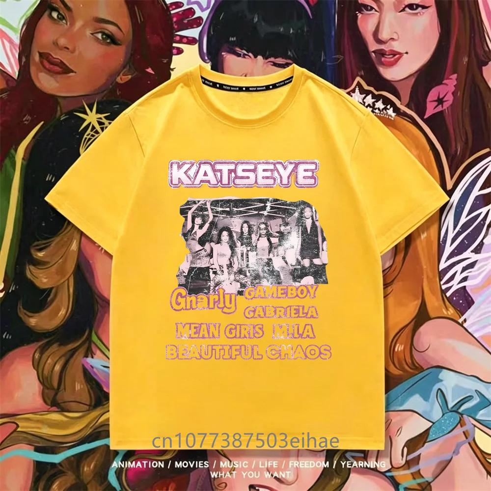 Summer Essential KATSEYE Kids T Shirt Soft Cotton Short Sleeve Y2K Trendy Graphic Boys Girls Daily Children Fashion Clothes