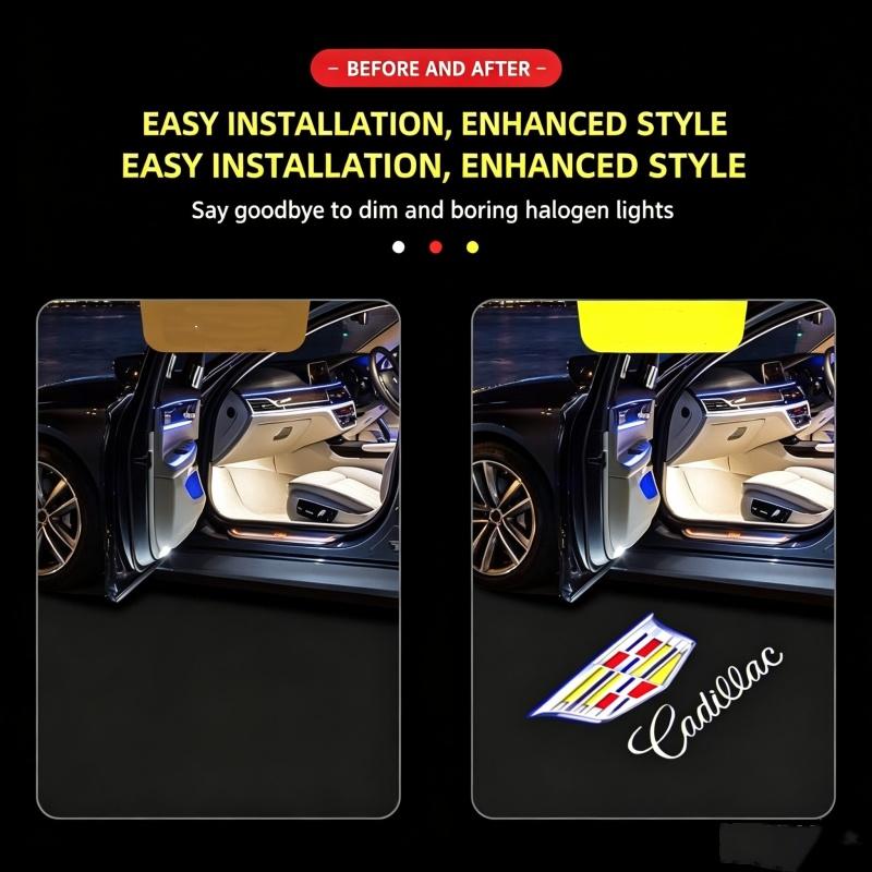 BEYKQ1 LED Car Door Welcome Light Projector Ghost Atmosphere Lamps Accessories for Cadillac SRX XT4 XT5 XT6 ATS XTS CTS CT6 Car Goods