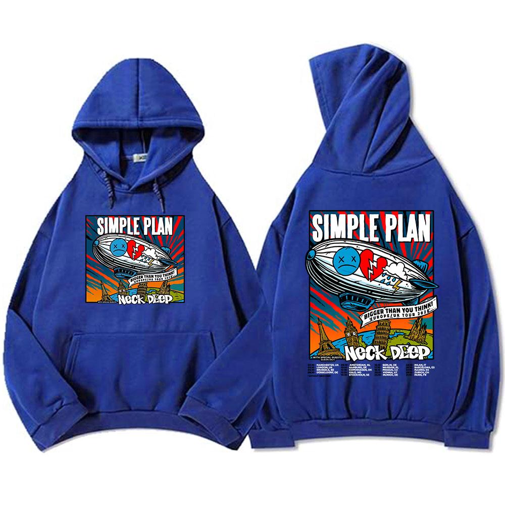 Simple Plan Bigger Than You Think! Tour 2026 Hoodies Fleece Loose Male Hooded Sweatshirt Unisex Streetwear Heavy Mental Sudadera