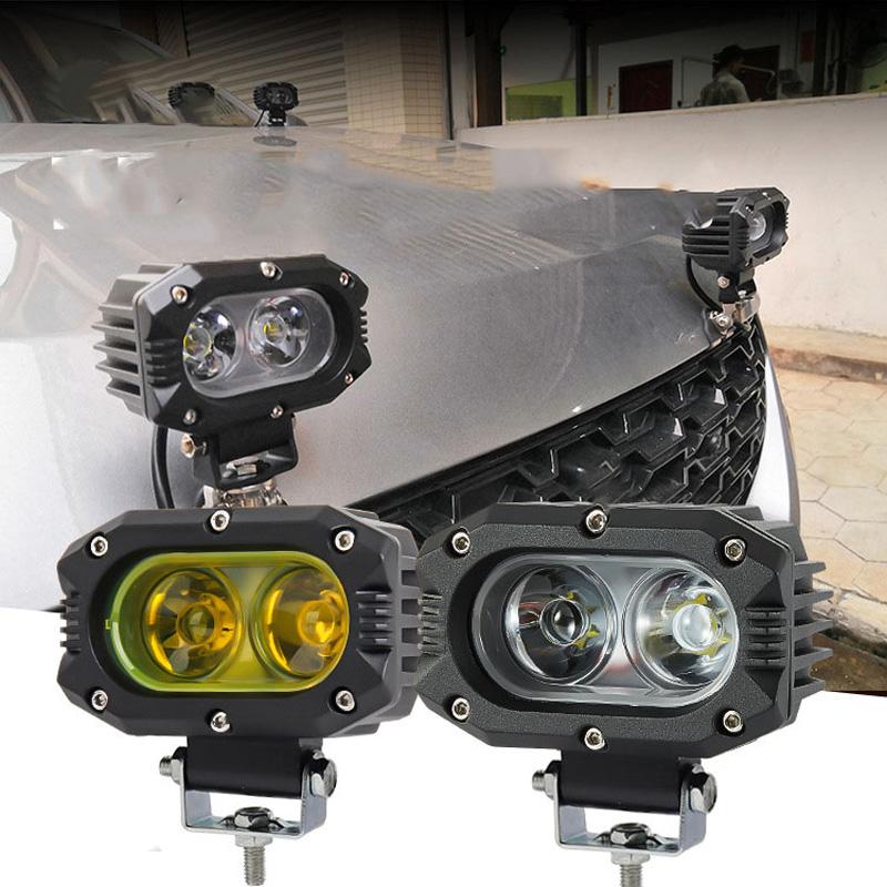 1/2 peças Luzes de neblina para motocicleta LED Lâmpada de neblina auxiliar Amarelo Branco Holofote Luz de direção Luzes de trabalho Universal para caminhão SVU UTV