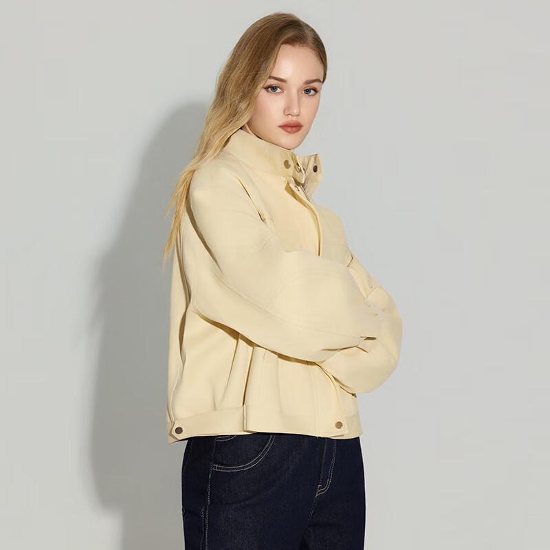 Shetu Women's Loose Fit Stand Collar Short Jacket