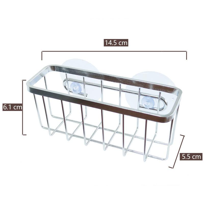 Stainless Steel Multi-Functional Sponge Drainer Rack with Suction Cups Kitchen and Bathroom Sink Organizer for Sponges Brushes