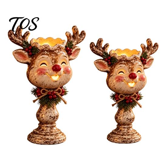 Christmas Eve Dinner Decorations Tealight Candle Holder for Home Decor, Santa/Tree/Snowman/Deer/Nutcracker Winter Party Table Supplies Candlestick