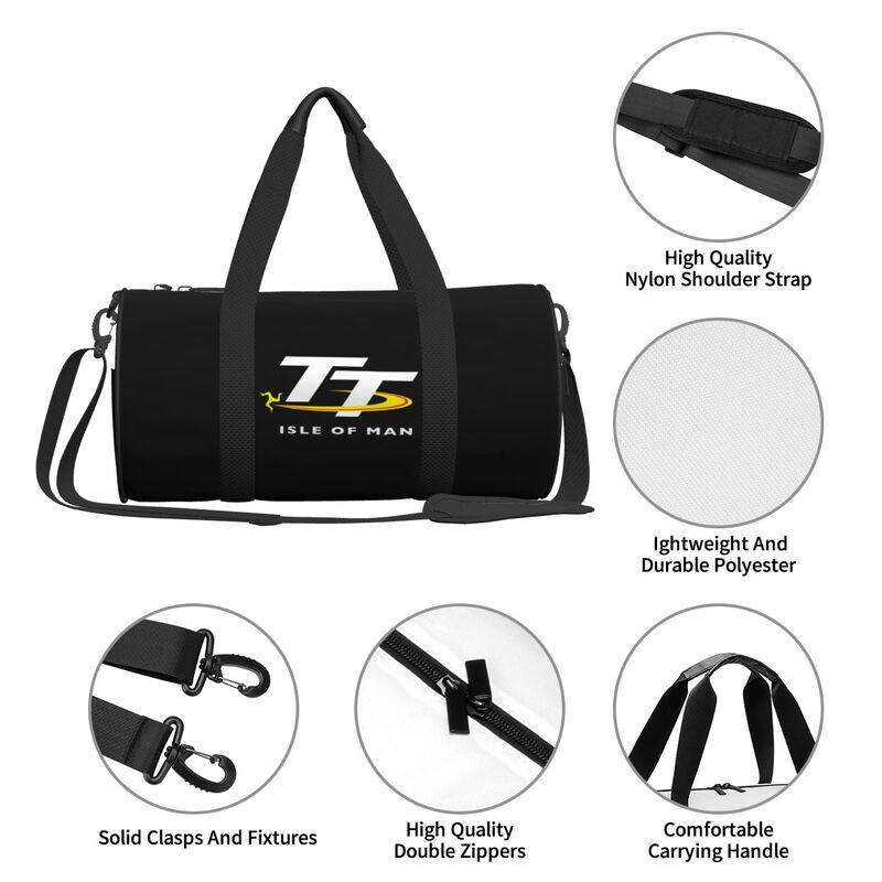 Bolsa de Viaje Duffel para las Carreras TT de la Isla de Man Unisex Ligera para Yoga Gimnasio Bolsas Deportivas Portátil Impermeable Equipaje de Mano