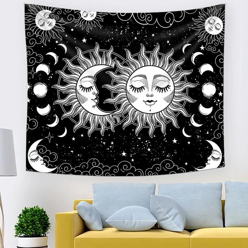 Bohemian tapestry home background fabric room decoration bedroom headboard tapestry blanket room decor aesthetic