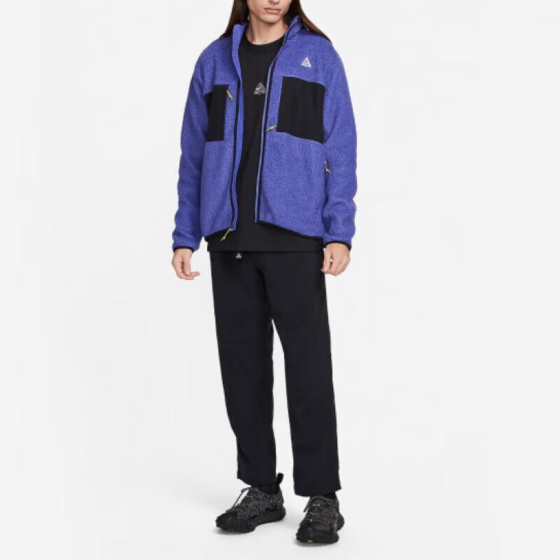 Nike ACG Color Block Zip-Up Fleece Jacket Men Outerwear Purple FN0373-510