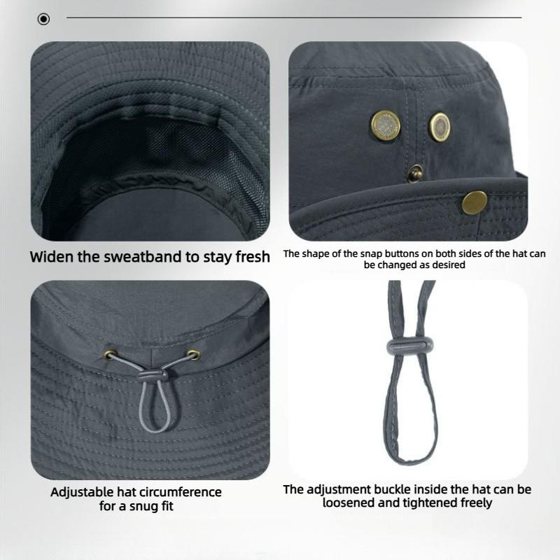 66Cm Big Size Quick Drying Fishman Hat Summer Outdoor Hiking Hat Men'S Uv Protection Wide Brim Sun Cap Women'S Foldable Sun Hat