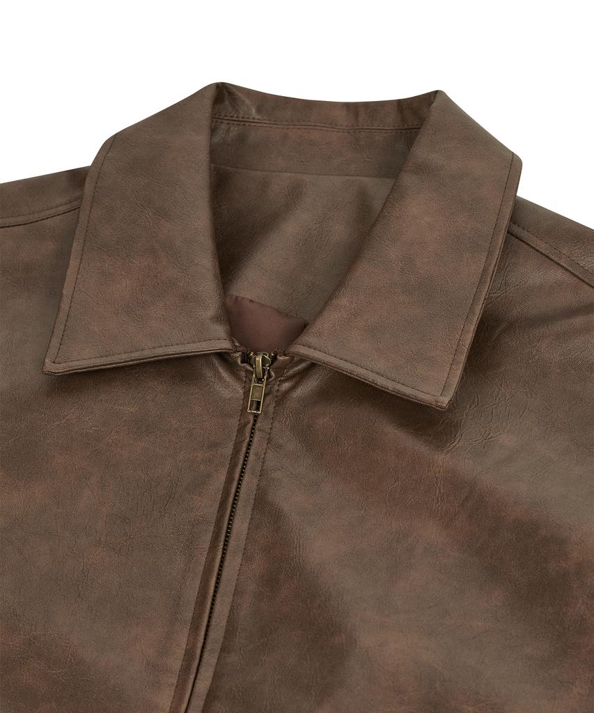 Standarderror 87-Stan009 [Renewal] Standard Blouson Leather Jacket Vintage Light Brown (C Type)