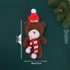 Cute Christmas Bear Plush with Blush, Scarf, Jumpsuit & Keychain Pendant - Adorable Stuffed Toy Gift