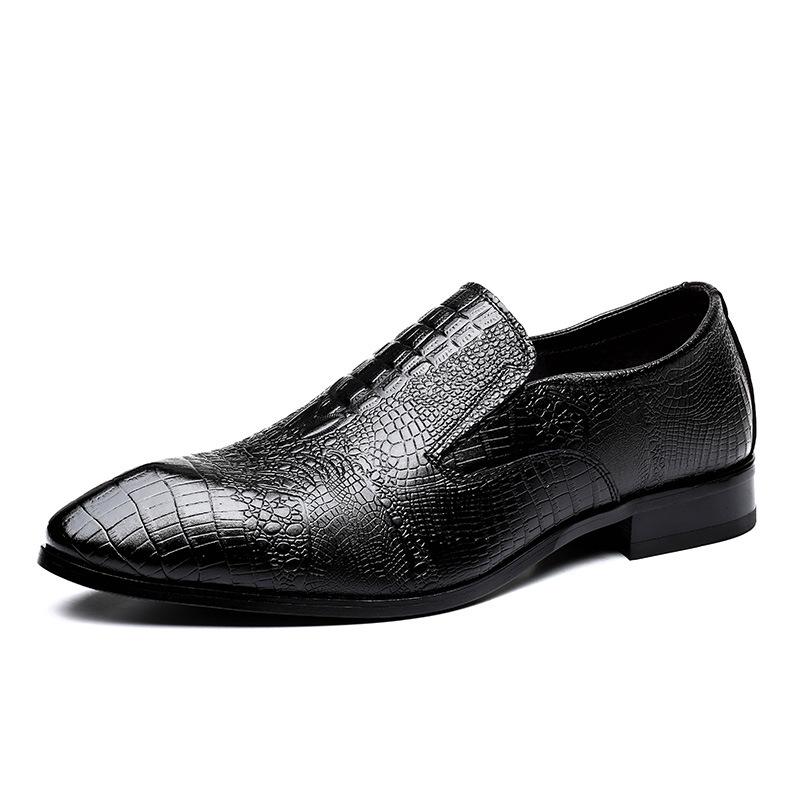 Handmade Mens Wedding Oxford Shoes Black Khaki Leather Brogue Men's Dress Shoes Slip On Business Formal Shoes For Men