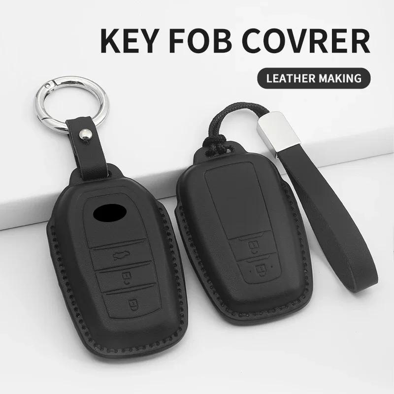 2/3 Tasten Auto Schlüsselhülle Schale Fob für Toyota Prius Camry Corolla CHR C-HR RAV4 Land Cruiser Fernbedienung Schlüsselanhänger PU Zubehör