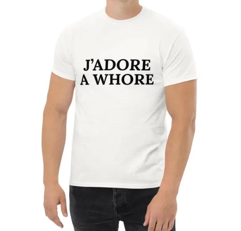 

Футболка с надписью J’ADORE A WHORE | Смешная футболка M