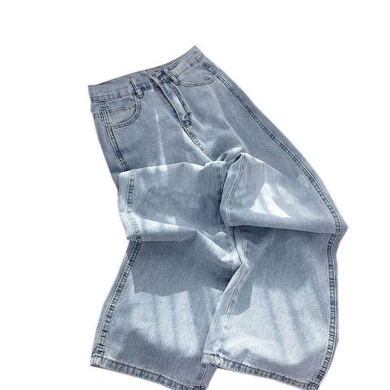 Pear-shaped Wide-leg Jeans Women's Spring New Women's Clothing Small Straight Loose and High Floor-mopping Pants