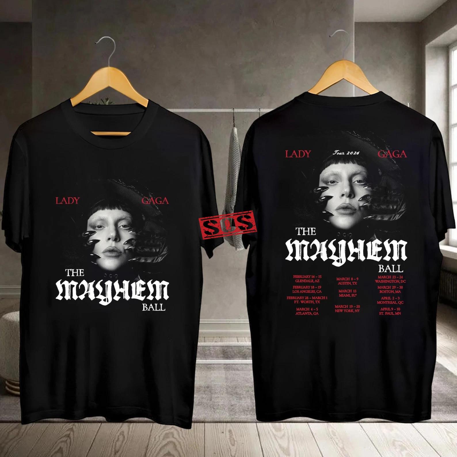 Lady Gaga Tour 2026 T-Shirt, Lady Gaga Graphic T-Shirt, The Mayhem Ball Tour T-T-Shirt M