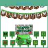 Decorações de Festa de Aniversário Minecraft Conjunto Feliz Aniversário com Balões e Banner