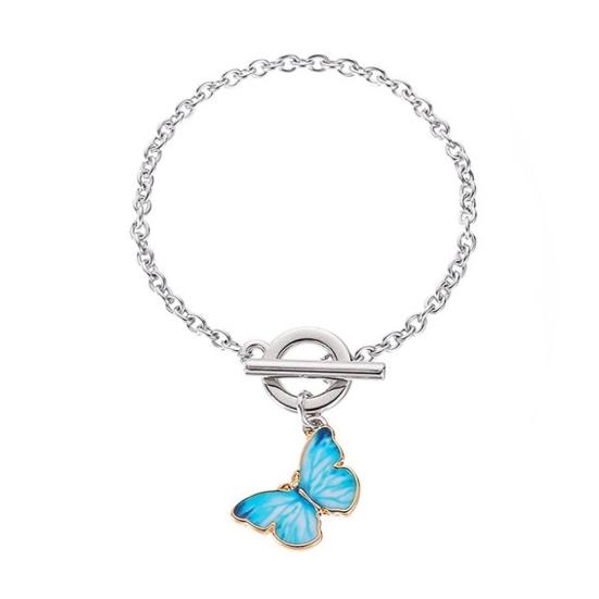 

Women Fashion Gradient Butterfly Necklace Bracelet Clavicle Chain Jewelry Gift 4