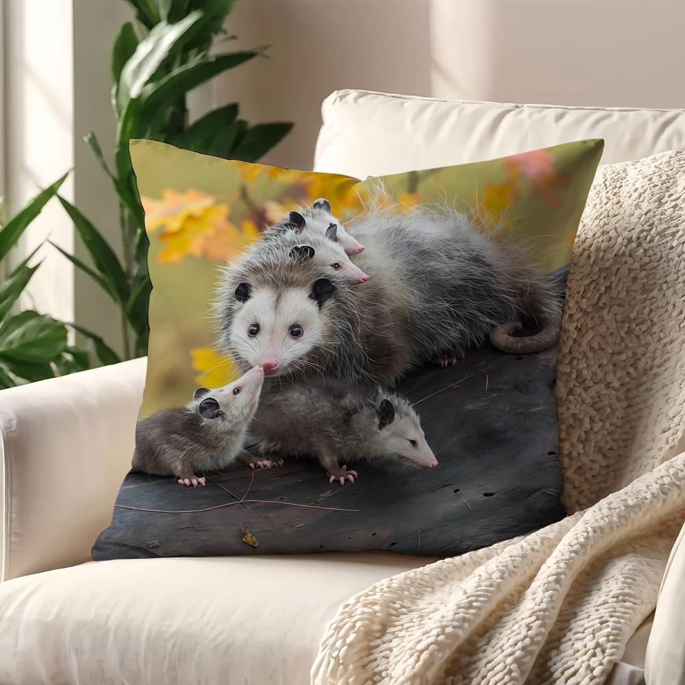 Modern Opossum Kawaii Cushion Cover For Pillow Printing Sofa Decoration Home Car Room Coffee Shop Office Nordic Simplicity