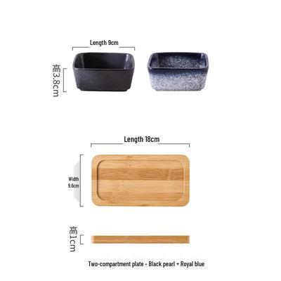 ZISIZ Japanese Divided Ceramic Snack Plate