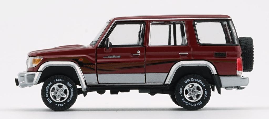 BM Creations Toyota Land Cruiser LC76 Dark Red LHD Scale Model 1/64 (64B0347)