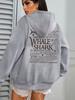 Creative Whale Shark With Letters Print Woman'S Streetwear Soft Trendy Hoodies Solid Color Warm Clothes Loose Hip Hop Hoody