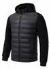 Men's Hooded Cotton Padded Jacket - Stand Collar, Patchwork, Warm Winter Casual Sport Jacket