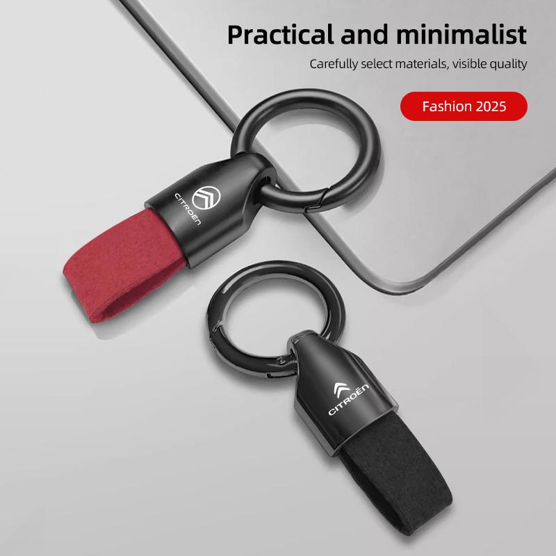 Bil Logotyp Nyckelring Mocka Nyckelring Nyckelring För Citroen C4 C3 C5 C5X e-C4 X e-C3 C-Crosser C-Elysee C1 Berlingo C6 C2 Tillbehör