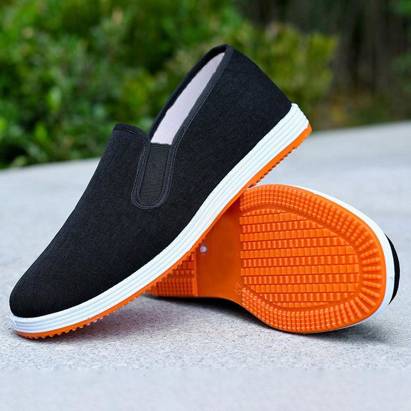 Весенне-летняя тканевая обувь мужская и женская мягкая лазанья дышащая нескользящая износостойкая повседневная черная тканевая обувь 38