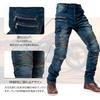 RENHE Men's Motorcycle Riding Pants with Protectors, Rider Pants, Spring/Autumn, All-Season, Stretch Material, Abrasion Resistant, Blue, Size M