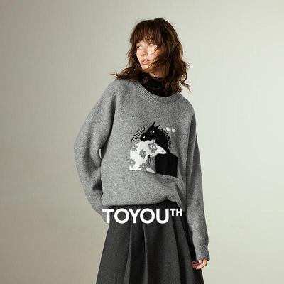 Chuyu Women's Jacquard Knit Wool Blend Sweater