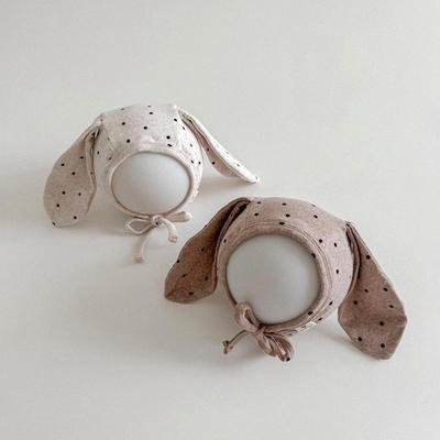 Cute Rabbit Ear Protection Hat Newborn Fetal Hat 0-20M Baby Dot Print Cotton Bonnet Spring Autumn Warm Kid Earmuffs Cap