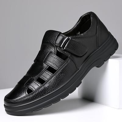 Men's Classic Casual Sandals 2024New Summer Breathable Odorous Anti Slip Beach Sandals Soft Sole Middle Aged Elderly Dad's Shoes