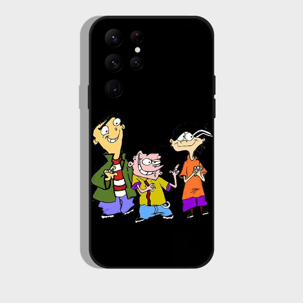 Cartoon Ed Edd N E-Eddy Phone Case for SamsungS24,S23,S22,S21,S20 Ultra Pro S10,S30Plus,20 Ultra Black Cover