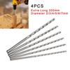 Long Reach 4Pcs 200mm HSS Drill Bits for Smooth and Accurate Metal Drilling