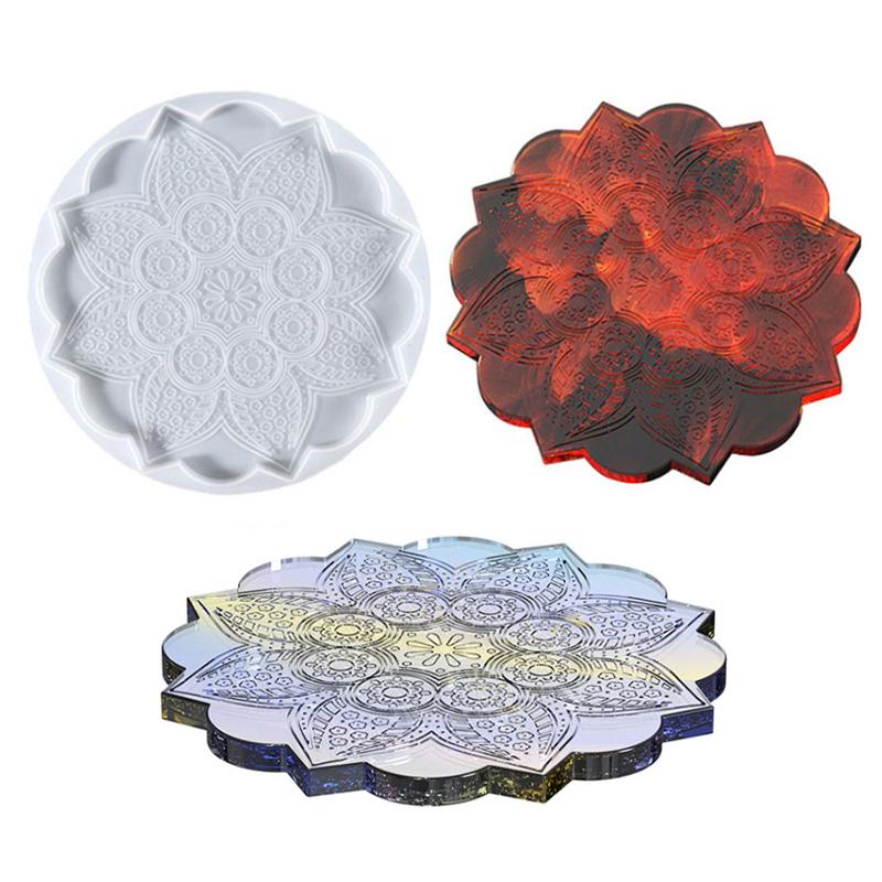 Mould DIY Crystal Resin Hollow Snowflake Heat-Resistant Coaster Mold Snowflake Hanging Ornament Christmas Series Silicone Molds