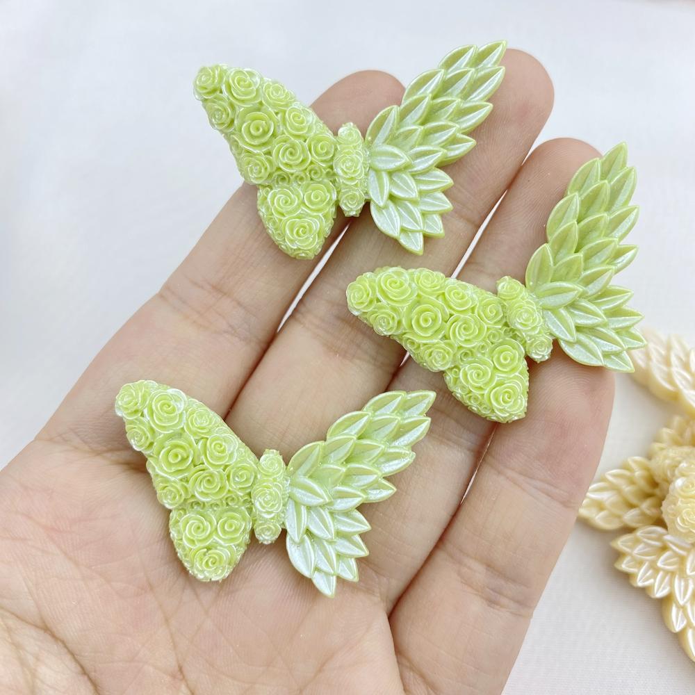 

10Pcs New Models Colorful Cartoon Butterfly Series Resin Scrapbook DIY Jewelry Hairpin Headrope Decoration Crafts Diy Accessorie