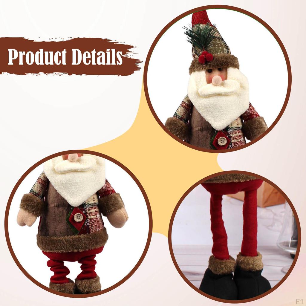 Christmas Doll Decoration Figure Cute Soft Long Legs Ornament for Desktop Party Living