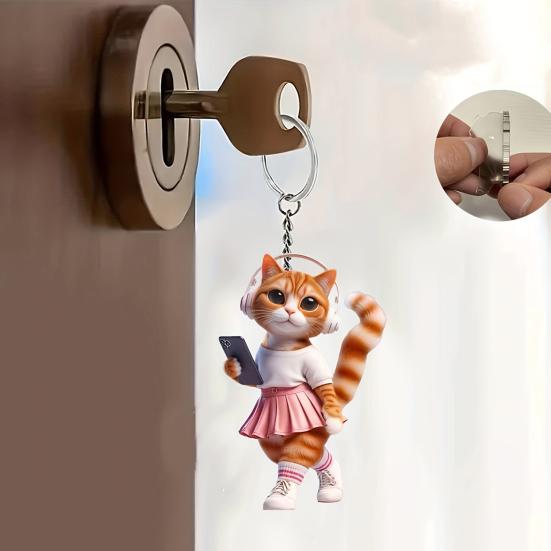 Car Rearview Mirror Hanging Ornament Acrylic Material Bright Color Keychain