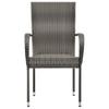 7 Piece Garden Dining Set Grey Poly Rattan