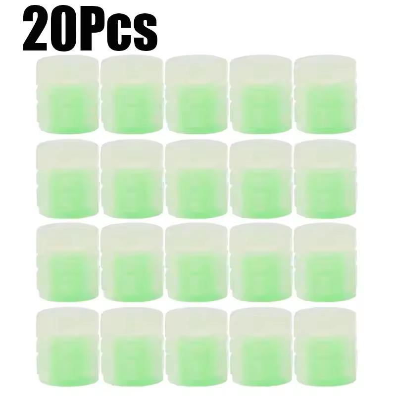 20Pcs Mini Luminous Tire Valve Caps Car Motorcycle Colorful Glowing Valve Cover Tire Wheel Hub Styling Decor Auto Accessories
