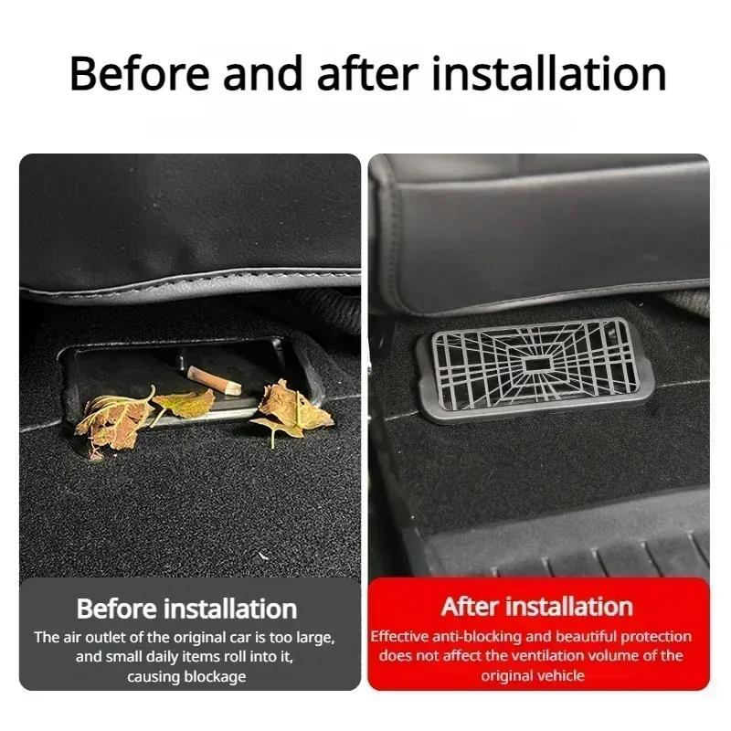 For Tesla Model 3 Highland 2025 Under Seat Air Outlet Cover Plaid Version Protective Shell Dust Protection Cover Car Accessories