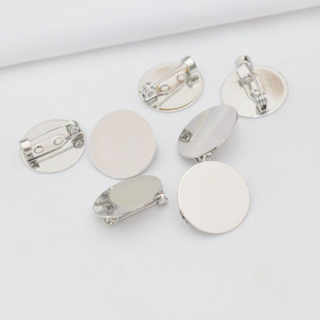 10pcs 14K Gold-Wrapped High-End Disc Pin Diy Jewelry Accessories Round Tray Brooch Brooch Brooch Bottom Support Buckle Pin