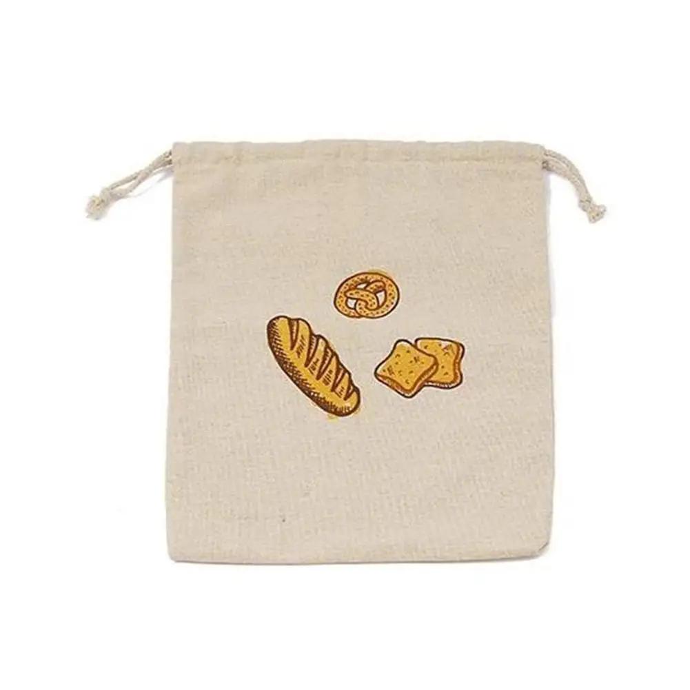 

Льняные мешки для хлеба, многоразовые шнурки, большие моющиеся аксессуары для хранения пищевых продуктов, сумка для хранения хлеба, домашний небеленый кухонный органайзер